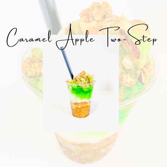 caramel apple two step shaved ice